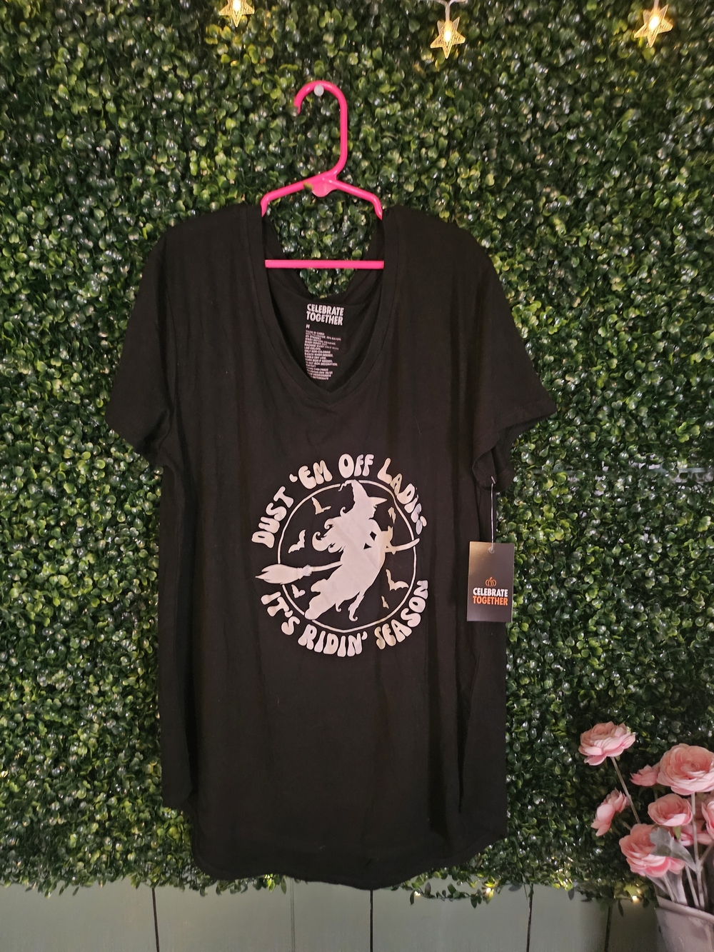 Celebrate Together Black Short-Sleeve Graphic Tee - Dust 'Em Off Ladies